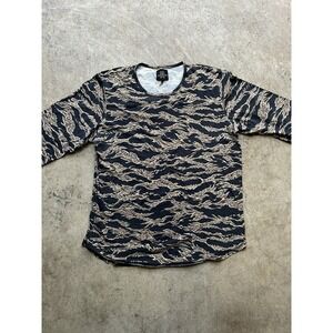 Jaywalker Mens Camouflage Print Long Sleeves T-Shirt Black XXL